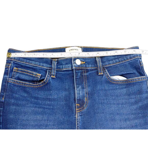 L'Agence Brigitte Skinny Jeans Blue Dark Wash Cotton Stretch Mid Rise Size 26 - Picture 5 of 7